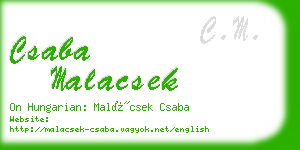 csaba malacsek business card